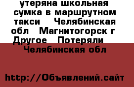 утеряна школьная сумка в маршрутном такси  - Челябинская обл., Магнитогорск г. Другое » Потеряли   . Челябинская обл.